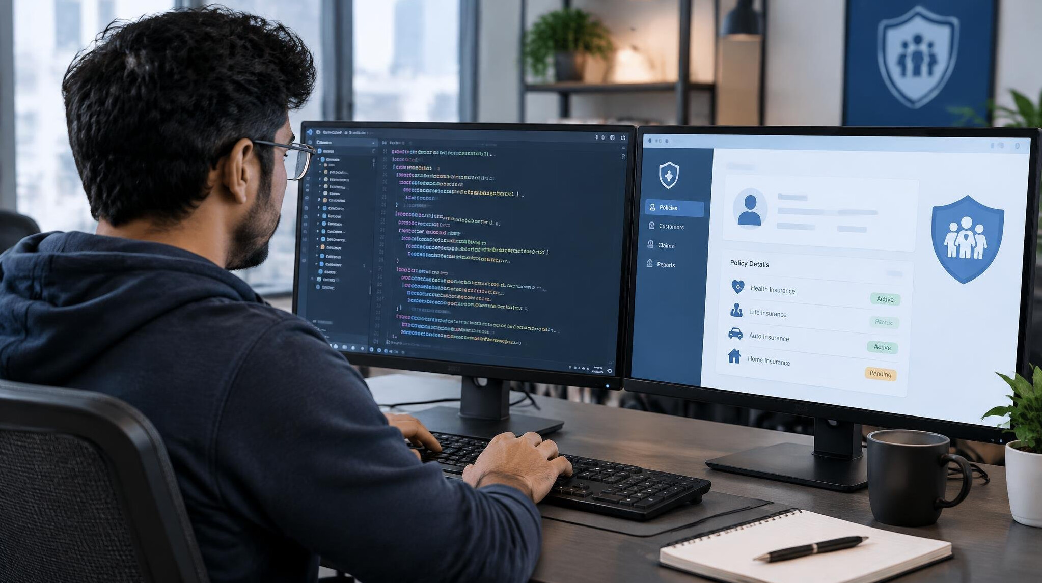 programmer coding insurance software