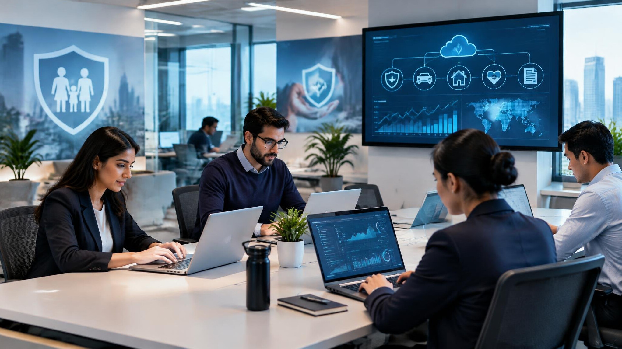 modern insurance office setup