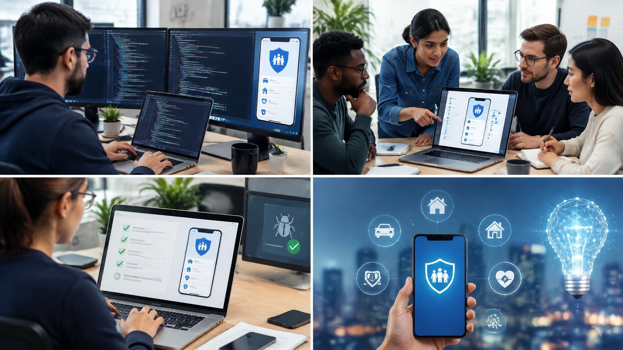 developers coding insurance app